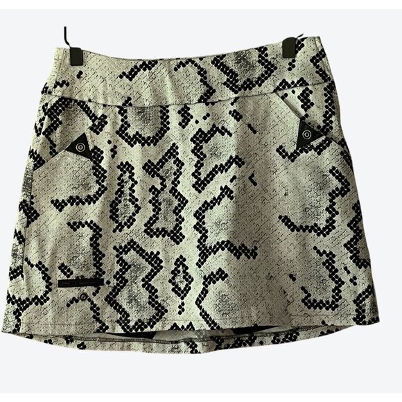 Jamie Sadock Women's Size 2 Side Zip Snake Print Golf Skort Silver Gray Black - Picture 1 of 4